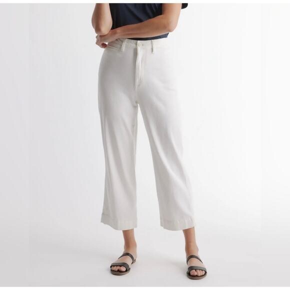 NWOT Quince Women's Wide Leg Pants in Cream - Picture 2 of 7